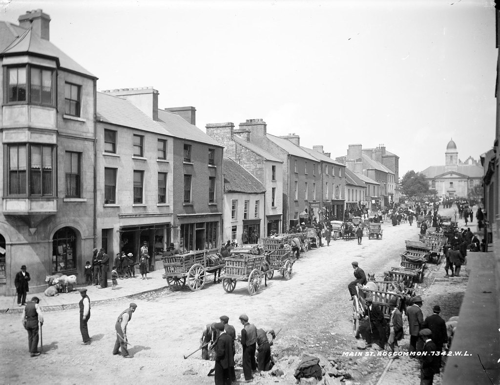Old photo of Roscommon town